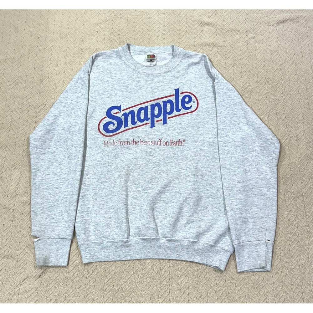 Vintage Snapple Sweatshirt Mens Medium 90s Crewneck Iced Tea FOTL FLAWED